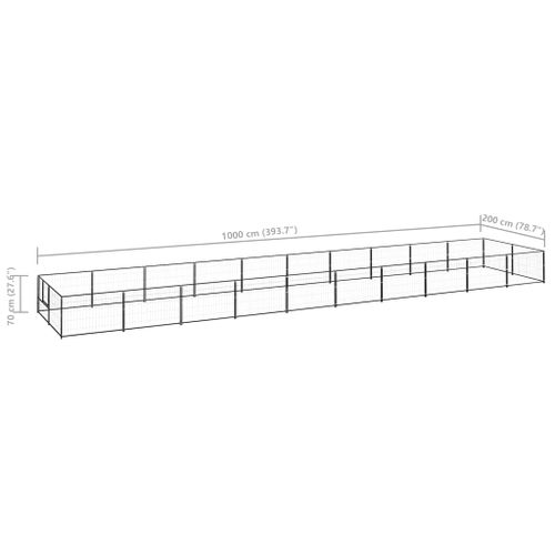 Kojec dla psa, czarny, 20 m², stalowy na Arena.pl