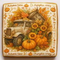 CIASTKO LUKROWANE AUTUMN DOMINANCE ROZ.L KWADRAT JESIEŃ RĘCZNIE ROBIONE