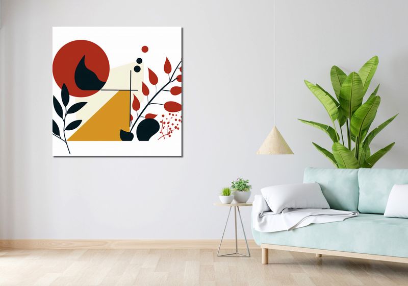 Obraz 100x100cm Ogień i Flora zdjęcie 2