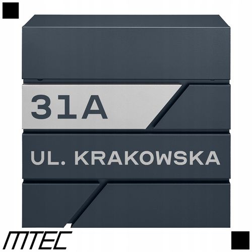 SKRZYNKA POCZTOWA NA LISTY POCZTĘ ANTRACYT + NAPIS Z ADRESEM ULICA NUMER na Arena.pl
