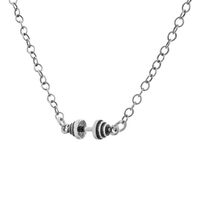 Fit Kolekcja - Naszyjnik ze sztangielką MINI oksydowane srebro