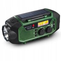 Radio awaryjne Bateria słoneczna Korbka | Bluetooth | Powerbank | FM/AM/SW