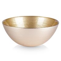 Miska salaterka szklana do sałatek złota okrągła 15 cm 600 ml