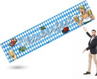 Baner XXL na Oktoberfest 40x150 cm Niebiesko-Biała Dekoracja do Zawieszenia