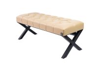 Ławka Metalowa Pikowana Emra Wood LPM-11 Siedzisko Beż 70 cm