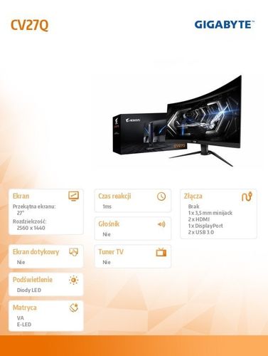 Monitor gamingowy 27 cali AORUS CV27Q na Arena.pl