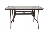 Stół ogrodowy Majorka Duo 120x70 cm brązowy szkło 6 osób