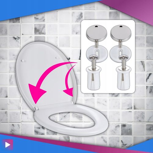 Deska Sedesowa Wolnoopadająca 0041-1 WC Twarda Wypinana Uniwersalna Mocna na Arena.pl