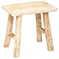 STOŁEK DREWNIANY TABORET W STYLU BOHO 34x24x32