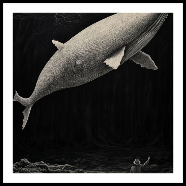 Plakat 50x50cm Biały Wieloryb zdjęcie 3