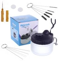 zbiornik do czyszczenia mycia aerografu szczotki druty igła filtry zestaw
