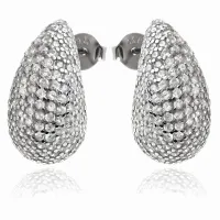 ELEGANCKIE RODOWANE SREBRNE KOLCZYKI WKRĘTKI ŁEZKI KROPLE SOPLE CYRKONIE