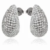 ELEGANCKIE RODOWANE SREBRNE KOLCZYKI WKRĘTKI ŁEZKI KROPLE SOPLE CYRKONIE