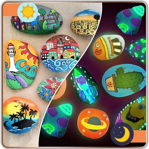 Kamienie do Malowania Zestaw dla Dzieci Farby Kreatywna Zabawka Rękodzieło na Arena.pl