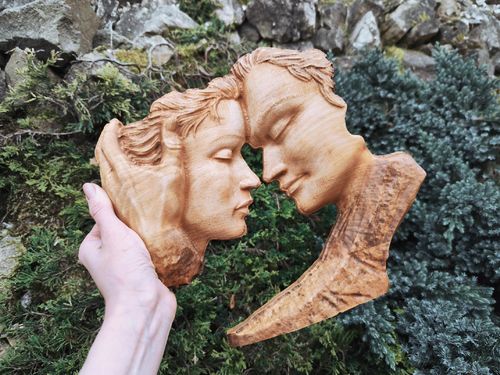 Obraz płaskorzeźba dwie głowy kobieta mężczyzna 80 na Arena.pl