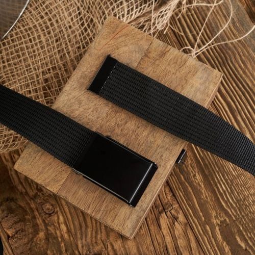 modny czarny pasek parciany pw-25-115 na Arena.pl