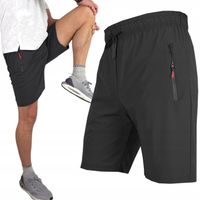 SPODENKI Męskie SPORTOWE szorty TRENING rozciągliwe KIESZENIE NA ZAMEK, M