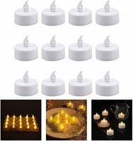 12 sztuk Bezpłomieniowe świece Led, tealight, wkłady, podgrzewacze, białe