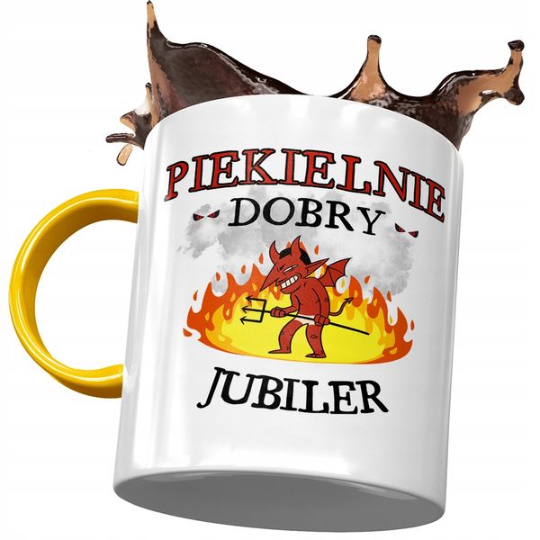 Kubek Żółty Dla Jubilera Piekielnie Dobry Jubiler Z Nadrukiem Ze Zdjęciem zdjęcie 1