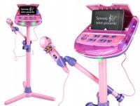 ZESTAW DO KARAOKE DLA DZIECI MIKROFON STATYW MP3