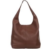 VERA PELLE torebka skórzana worek na ramię z saszetką V517 brązowa