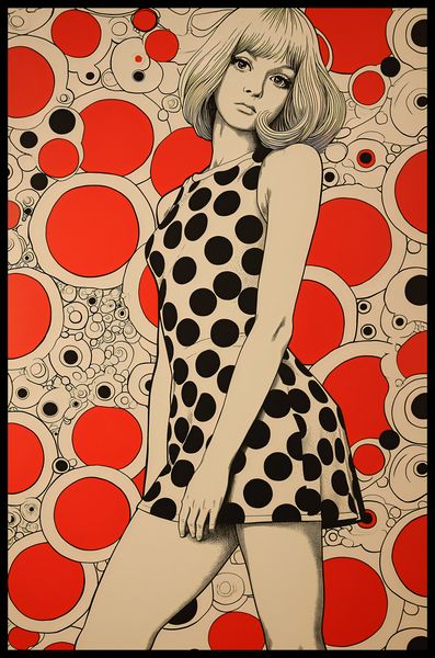 Plakat 53x81cm Czerwone Kropki zdjęcie 2