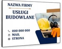 TABLICZKA REKLAMOWA szyld z dibondu 40x30 cm USŁUGI BUDOWLANE