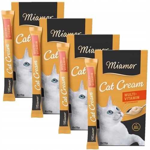 MIAMOR ZESTAW PAKIET PRZYSMAK PASTA DLA KOTA Z WITAMINAMI 4x (6x15g) na Arena.pl