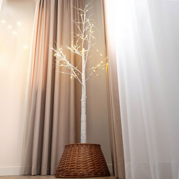 OSŁONA NA STOJAK CHOINKOWY WIKLINOWA 50 cm OSŁONKA POD CHOINKĘ KOSZ BOHO zdjęcie 9