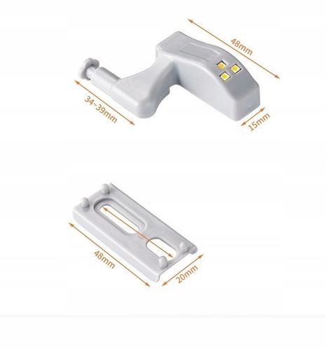 10x LAMPKA LED DO SZAFKI NA ZAWIAS DRZWI + BATERIA na Arena.pl