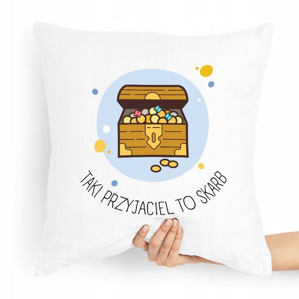 Poduszka Dla Przyjaciela Taki Przyjaciel To Skarb Z Nadrukiem Ze Zdjęciem zdjęcie 1