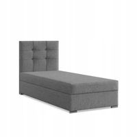 Łóżko Kontynentalne ELDA CIEMNY SZARY JEDNOOSOBOWE Tapicerowane Pojedyncze
