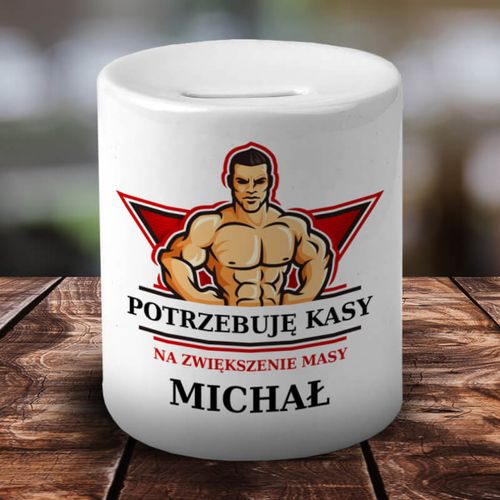 Biała, ceramiczna skarbonka z Twoim nadrukiem na Arena.pl