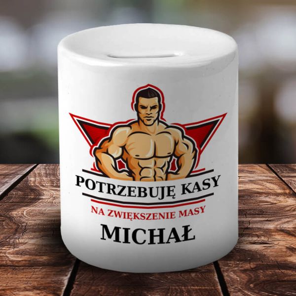 Biała, ceramiczna skarbonka z Twoim nadrukiem zdjęcie 3