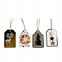 TAGI PREZENTOWE 3D 8SZT CZARNO-ZŁOTE 0040-0363 INCOOD