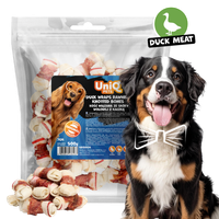Smaczki dla psa kość wiązana ze skóry wołowej z kaczką 7 cm 500g UNIQ PETS