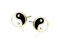 POZŁACANE KOLCZYKI CELEBRYTKI YIN YANG DWIE SIŁY