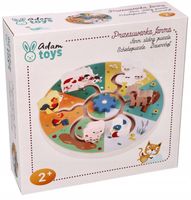 Montessori przesuwanka dla dwulatka Zwierzątka Farma Drewniany Labirynt