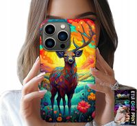 ETUI DO IPHONE 15 PRO MAX - KOLOROWE WZORY JELEŃ ŁOŚ ZWIERZĘTA LEŚNE
