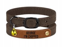 Obroża Skórzana dla Kota z Grawerem, 16-25cm