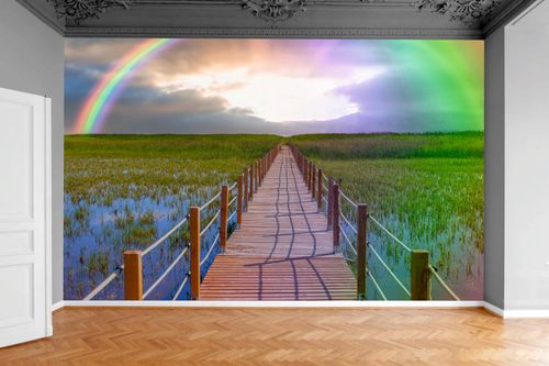 Fototapeta MOST TĘCZA ZACHÓD SŁOŃCA 130x80 na Arena.pl