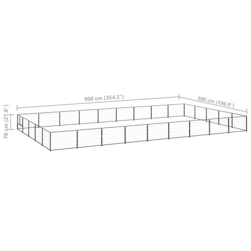 Kojec dla psa, czarny, 45 m², stalowy na Arena.pl