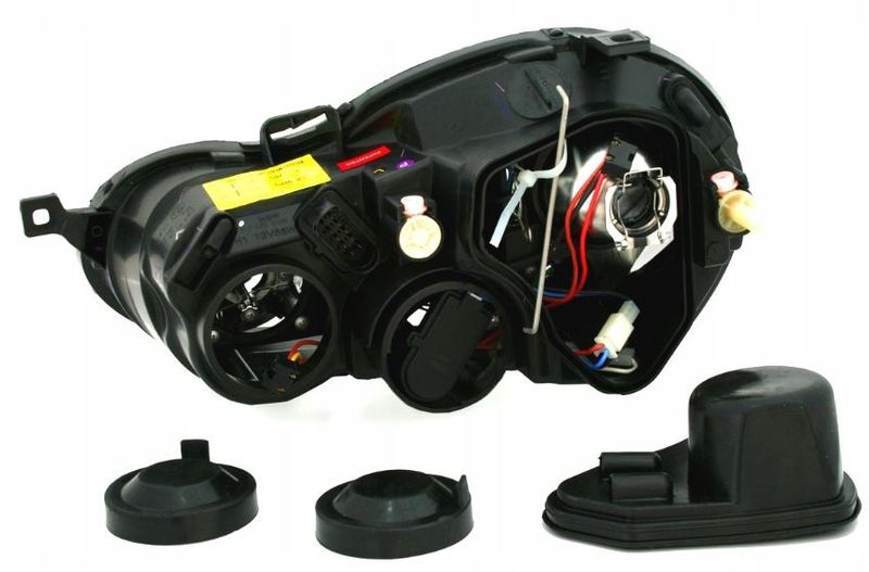 LAMPY Reflektory Do Twojego VW POLO 9N 2001-2005 RINGI BLACK DEPO Soczewki zdjęcie 6