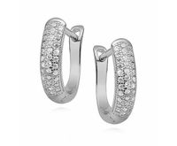 Eleganckie rodowane srebrne kolczyki z cyrkoniami srebro 925 Z0972