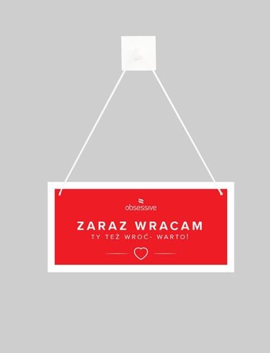 tabliczka na drzwi otwarte zamknięte obsessive z sznurkiem na Arena.pl