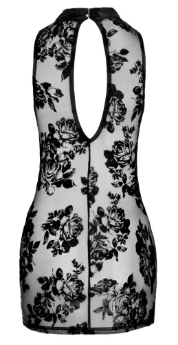 noir sukienka l kwiatowy wzor prześwitująca tiulowa bez rękawow na Arena.pl