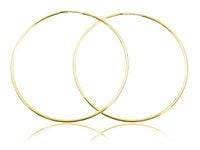 Eleganckie klasyczne pozłacane srebrne kolczyki gładkie grube koła kółka 1.9mm 5cm srebro 925 PTRING19G_50