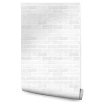 Tapeta Ścienna Biało-Szara CEGŁA Mur Dekoracja 3D