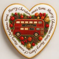 CIASTKO LUKROWANE LONDON BUS BOŻE NARODZENIE ROZ.S SERCE RĘCZNIE ROBIONE