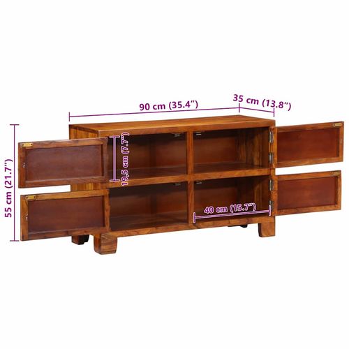 Szafka na buty Brązowy 90 x 35 x 55 cm Lite drewno akacjowe na Arena.pl
